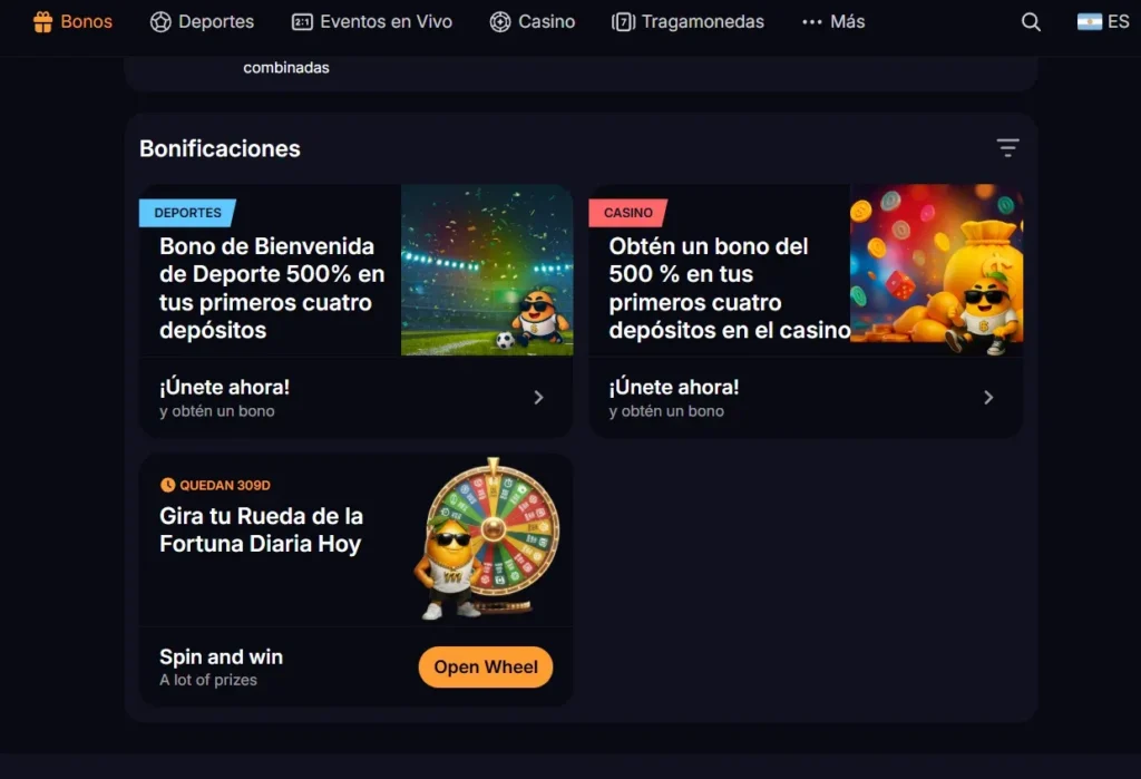 Bonos y promociones en MangoDorado